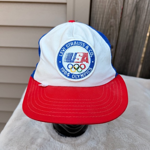 Vintage 1984 Levi's Red and White Olympics Cap
